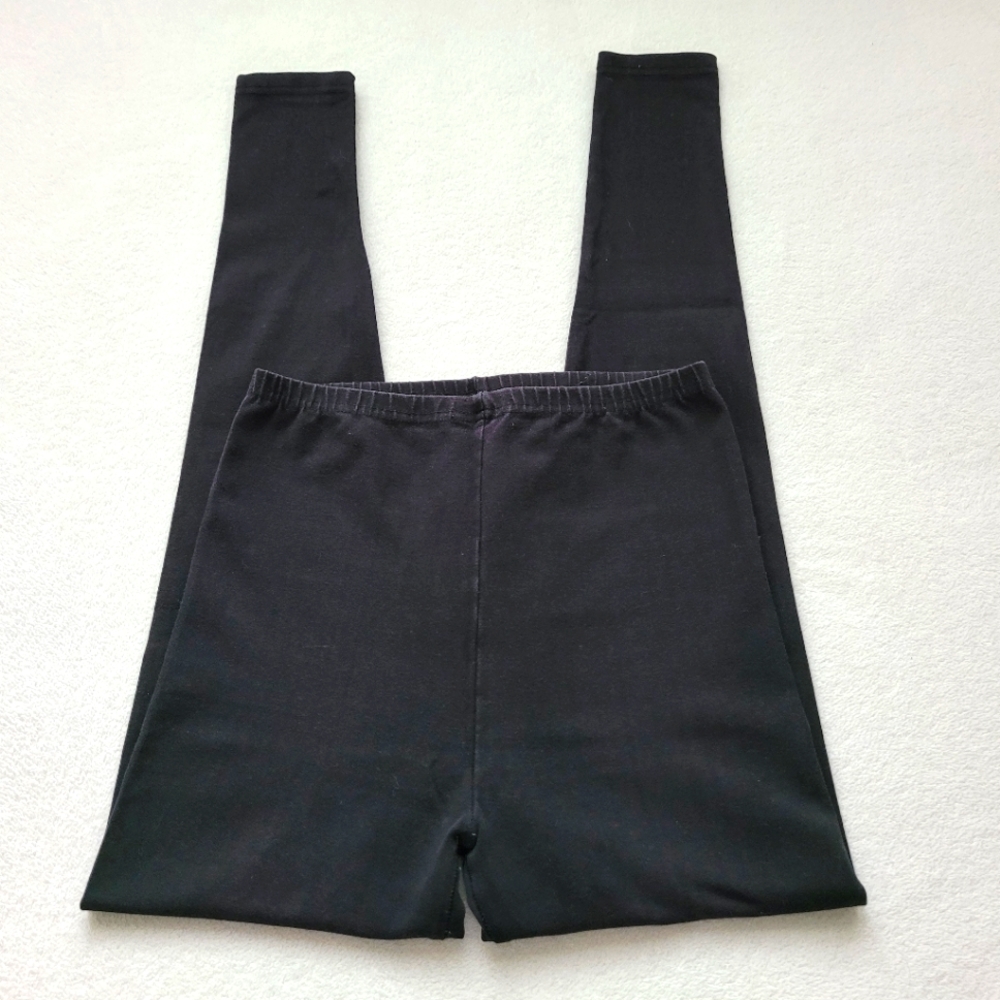 90s High Rise Leggings | Cotton Stretch faded black Women's Medium Vintage